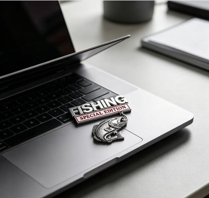 Fishing Special Edition Premium 3D Metal Vehicle Emblem Badge
