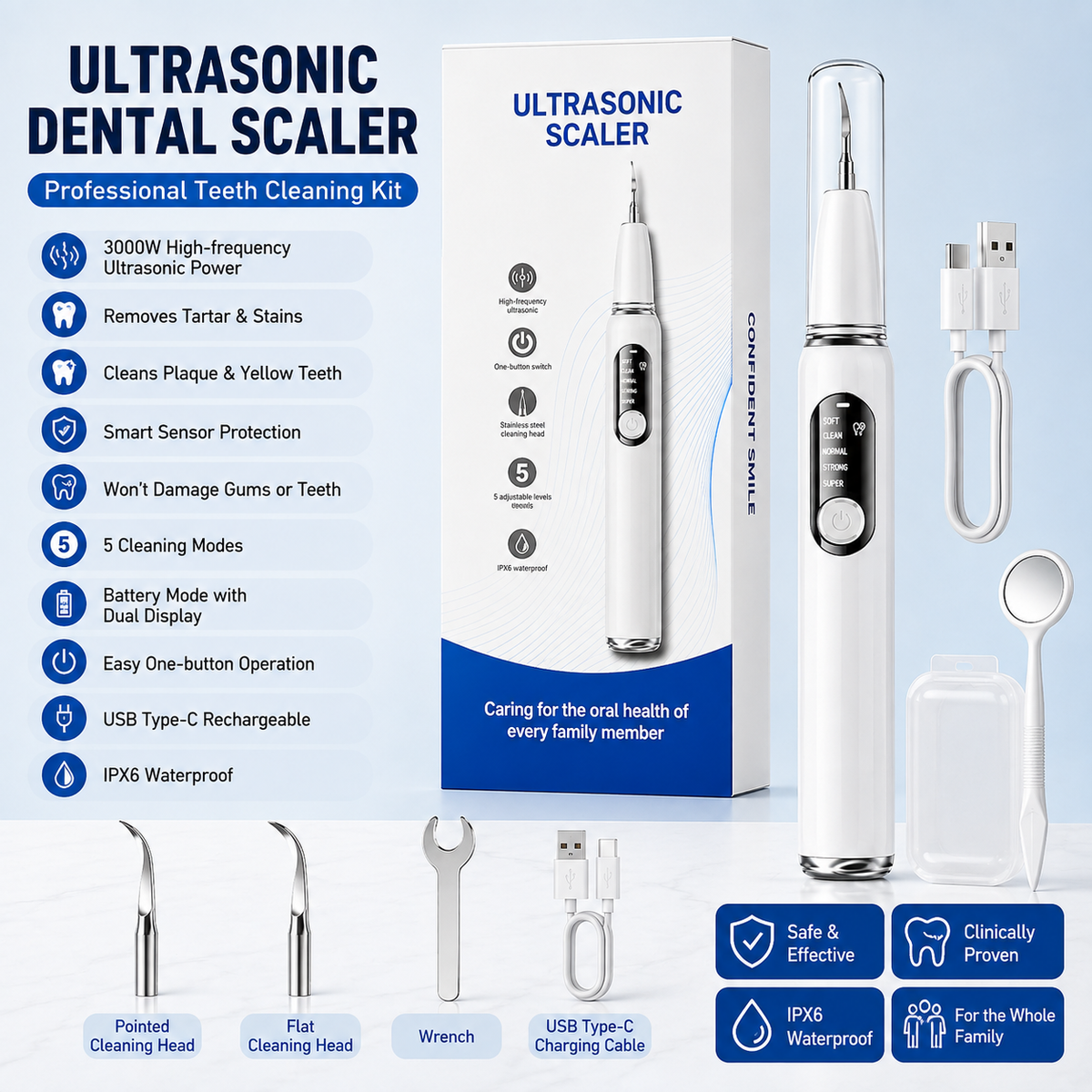 Ultrasonic Teeth Whitening Cleaner Set