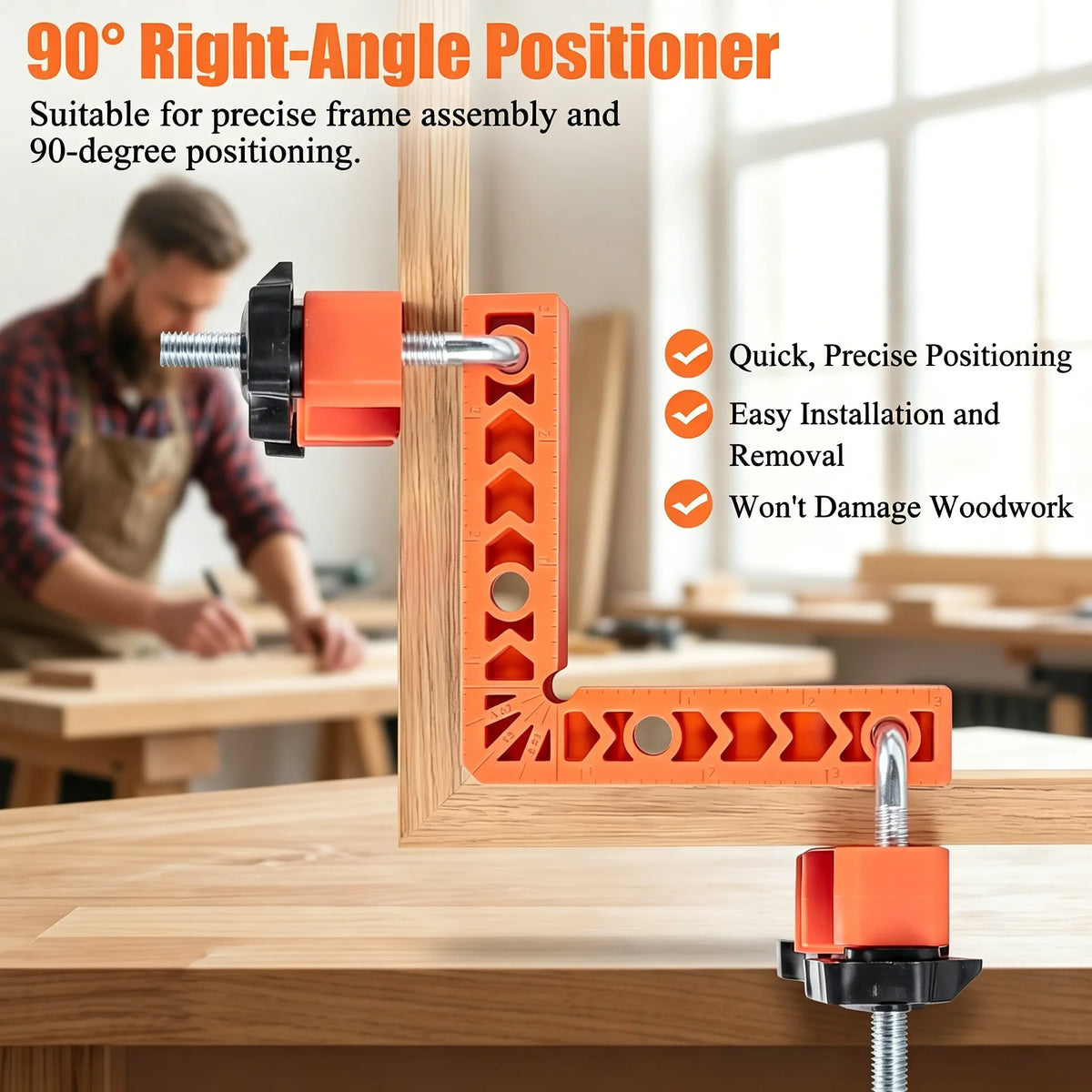 Perfect 90° Corners Made Easy – Professional Corner Clamp & Positioning Jig Set for Woodworking