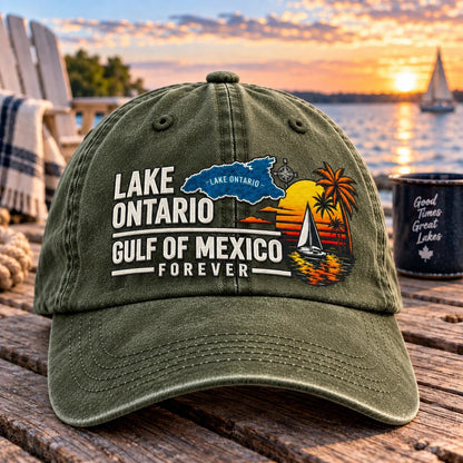 Lake Ontario & Gulf Forever Vintage Embroidered Cap