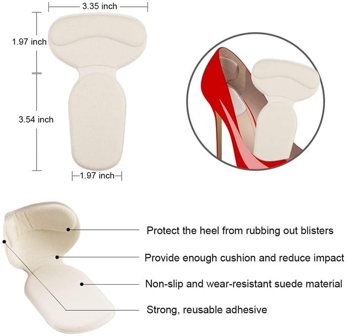 Anti-slip Heel Liners Soft Cushion Heel Protector Pads for Women Men Shoes