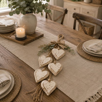 LED Hanging Heart Wall Decor – Warm Glowing Rustic Home Accent