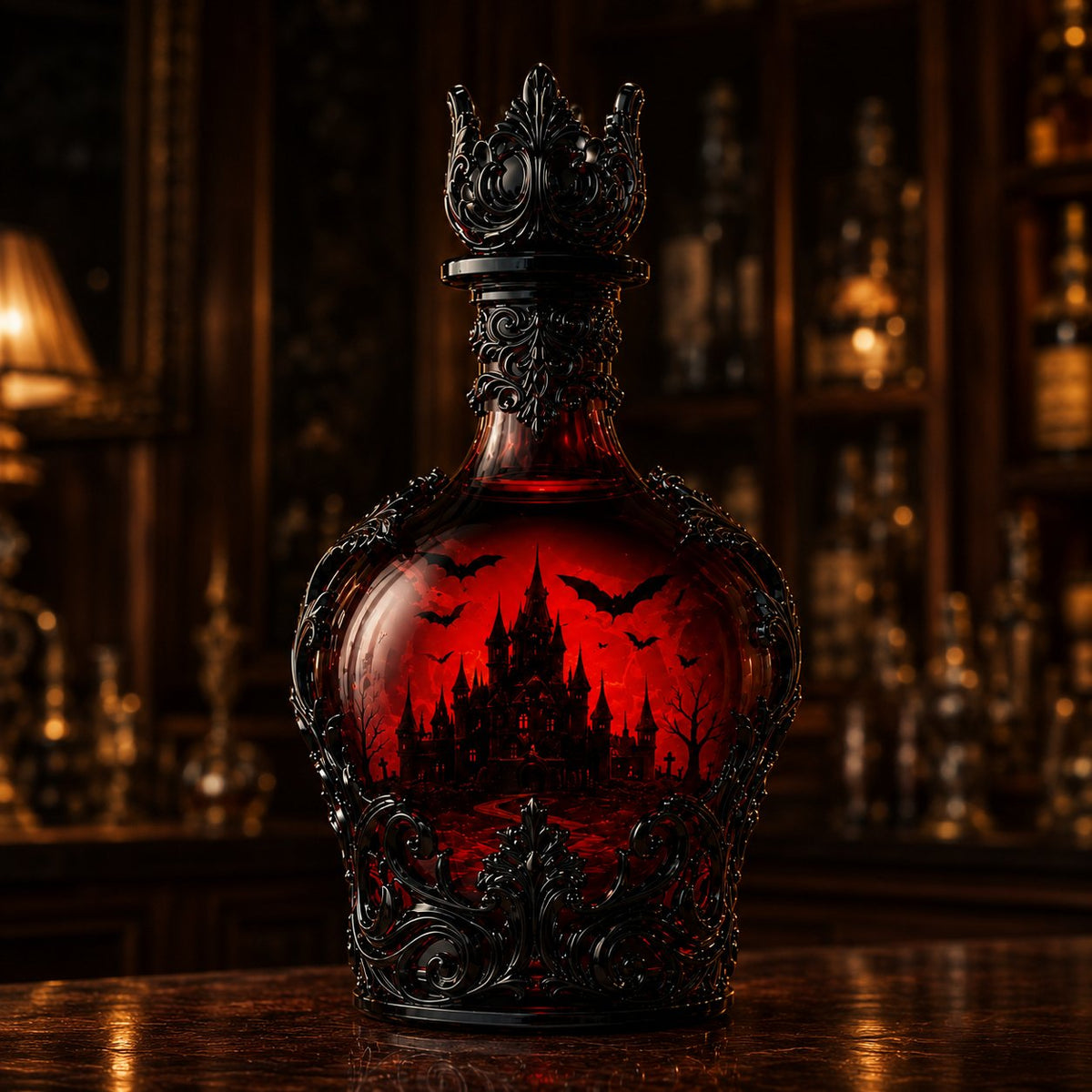 Gothic Vampire Castle Whisky Decanter & Tumbler(Buy 2 Free Shipping)