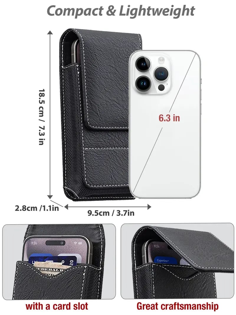 Big Discount | Waist Belt Cell Phone Pouch Multi-Pocket Leather Card Holder