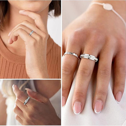 Rotating Crystal Ring, Relieves Anxiety, Symbolizes Vows & Luck, Waterproof & Fade-Resistant
