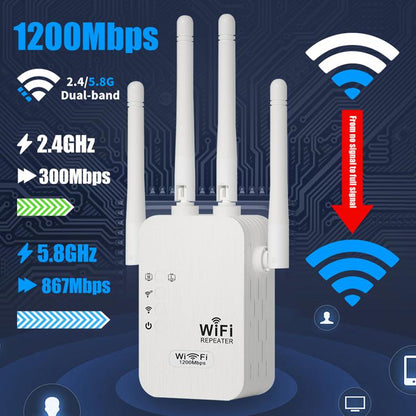 While Supplies Last 30% OFF! Dead Zones? Gone for Good! 1200Mbps WiFi Extender – Covers 10,000 sq.ft & 50 Devices.