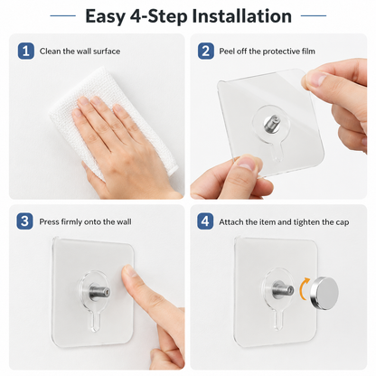 Limited-Time Deal — No-Drill Transparent Wall Hook