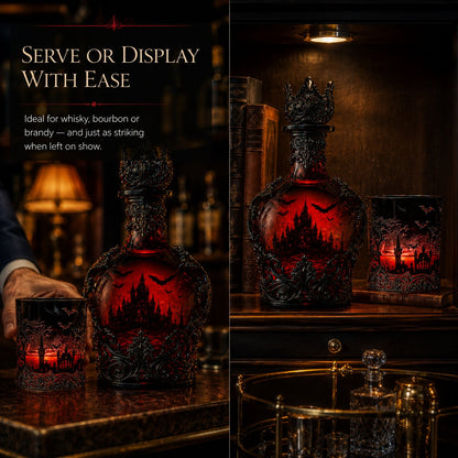 Gothic Vampire Castle Whisky Decanter & Tumbler(Buy 2 Free Shipping)