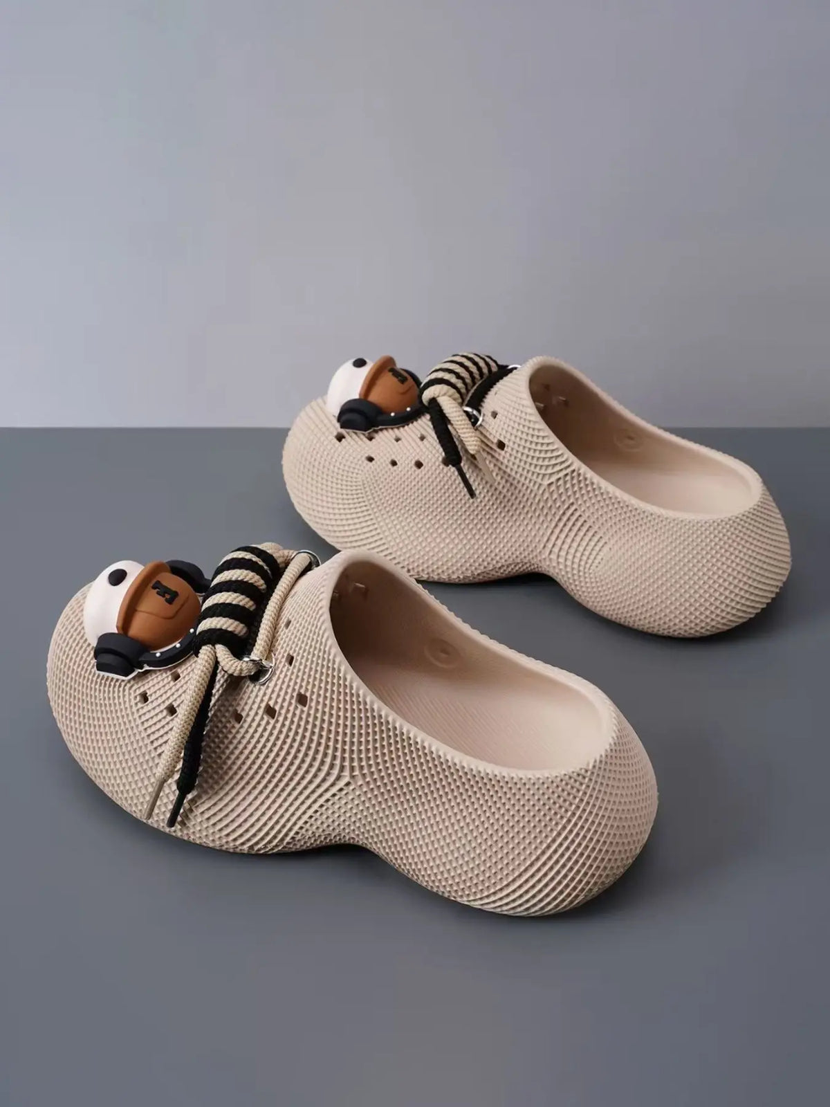 Women's Cartoon Print EVA Slippers – Lace-Up, Lightweight