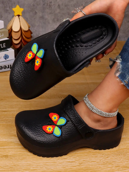 Women's Butterfly Print EVA Sandals – Non-Slip, Waterproof