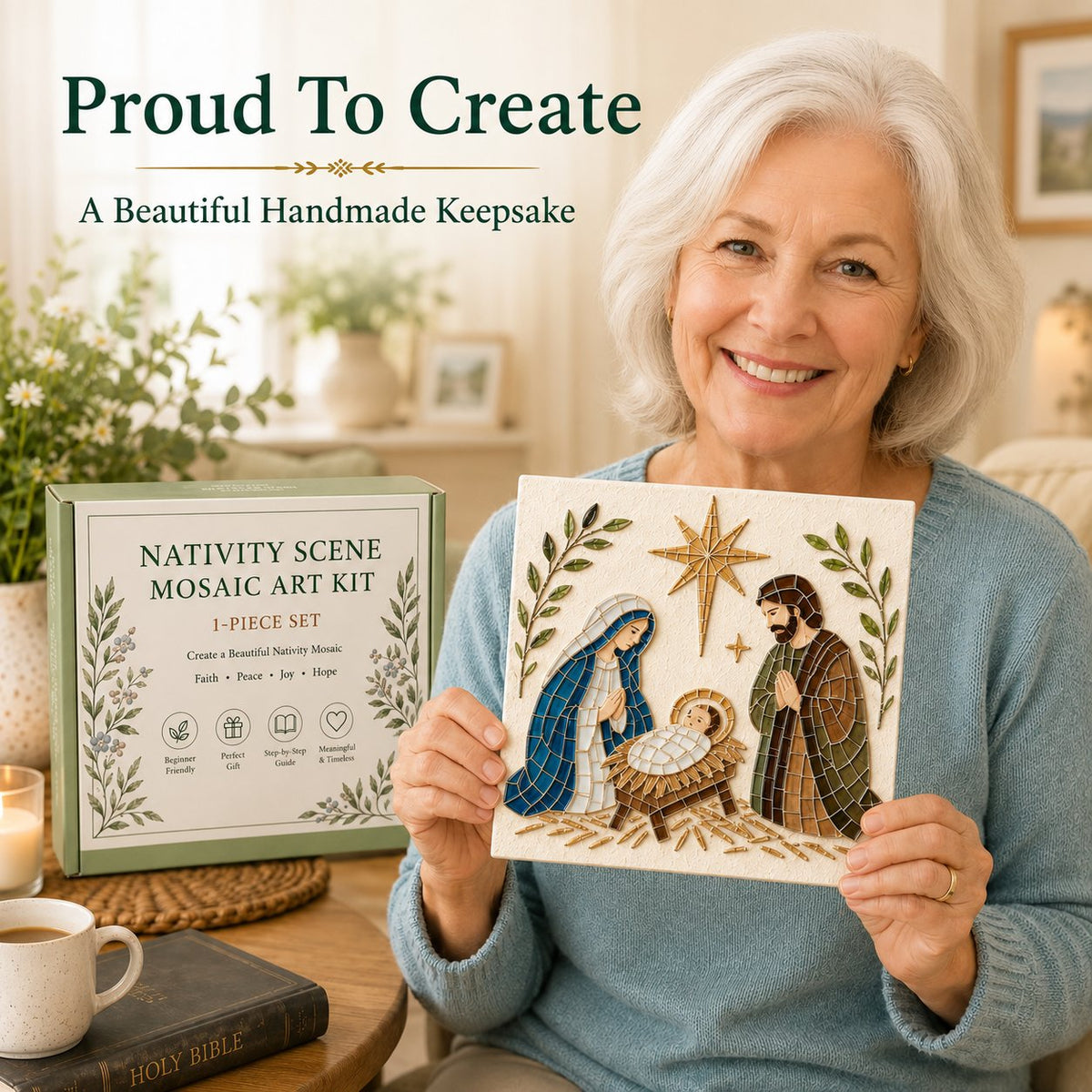 LAST DAY 49% OFF - Nativity Sea Glass Art Kit – Beginner-Friendly