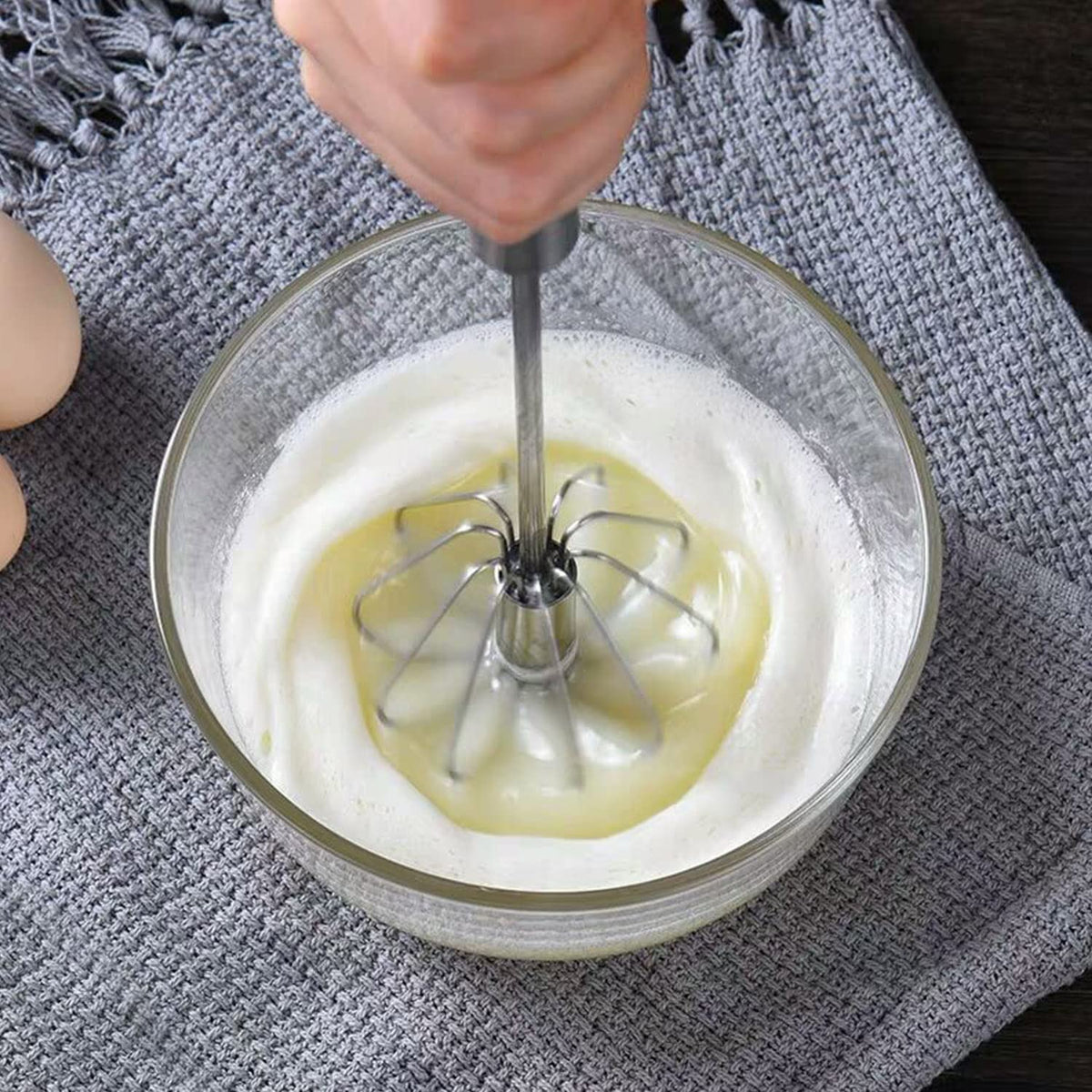Hot Sale! Push Rotary Whisk Set – Mix Faster with Less Effort