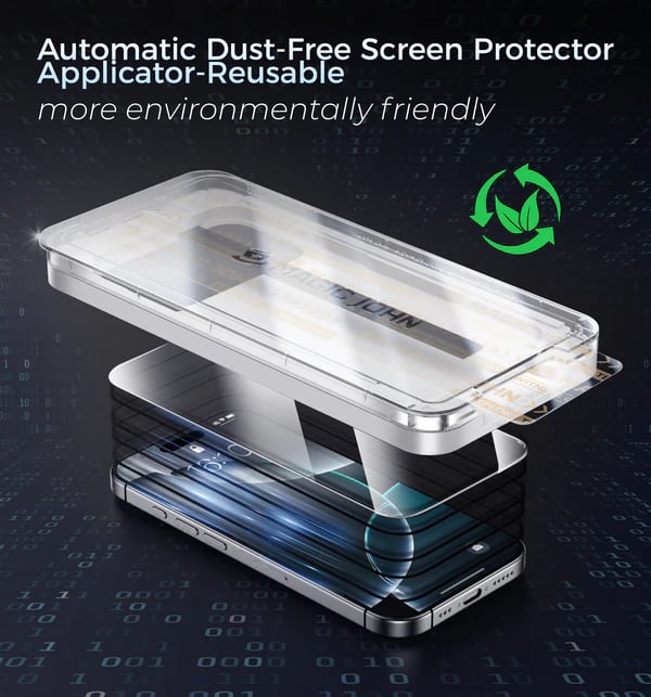 100K+ SOLD! 2025 New Upgraded Screen Protector For iPhone-Automatic Dust Free Eco-Friendly Protection