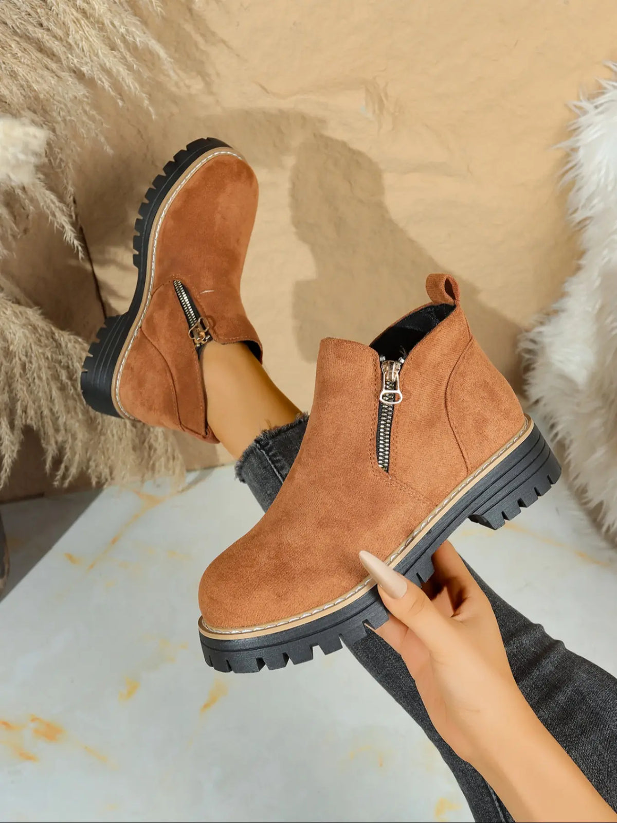 Women's Ankle Boots – High Heel, Zip