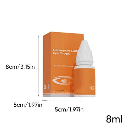Pet Antibacterial Eye Drops – Gentle Eye Care & Tear Stain Cleaner for Cats & Dogs