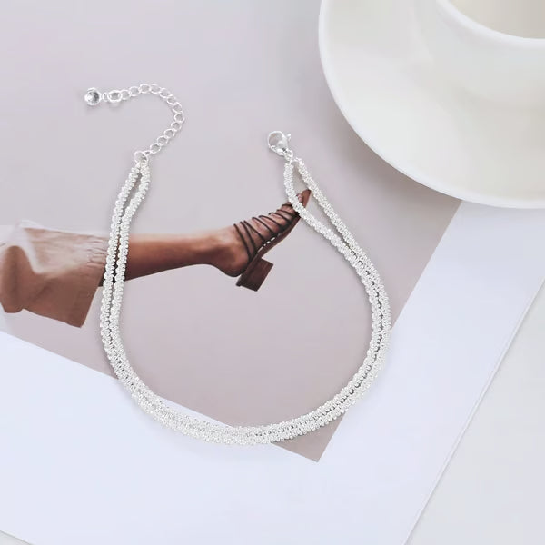 Minimalist Layered Shiny Anklet For Women