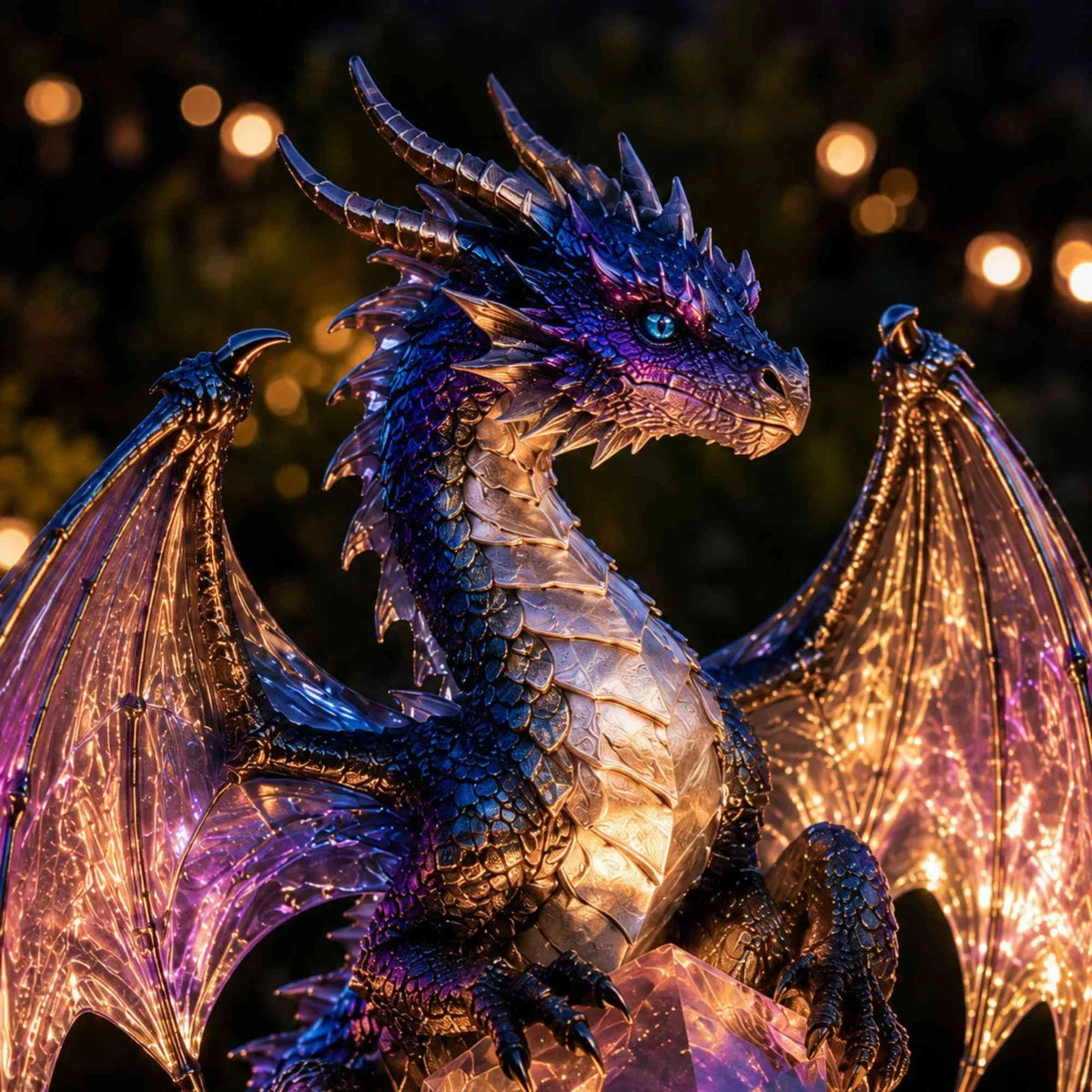 Dragon Lover's Gift Solar LED Dragon Statue – Waterproof Garden & Patio Ornament