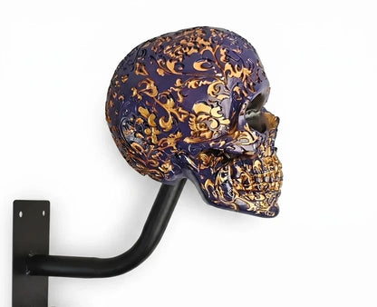 Skull Helmet Wall Holder – Motorcycle Gear Display for Garage & Man Cave
