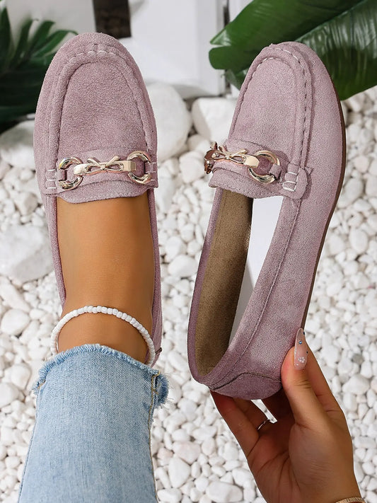 Women's Vintage Suede Loafers – Slip-On, Lightweight, Breathable