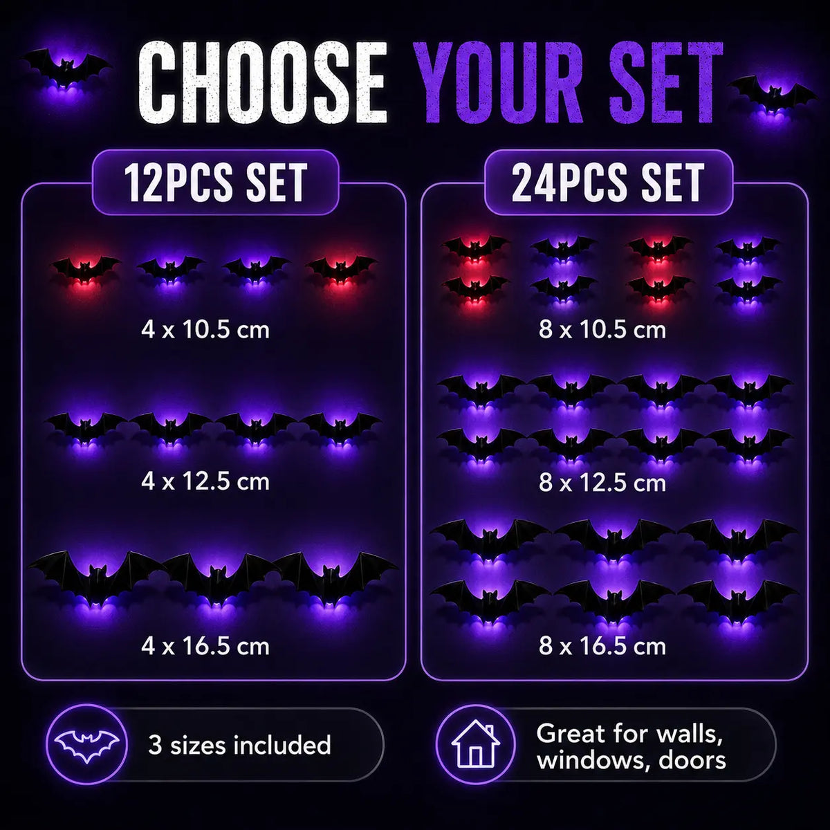 Ready for Halloween? LED Glowing Bat Wall Lights for Spooky Day