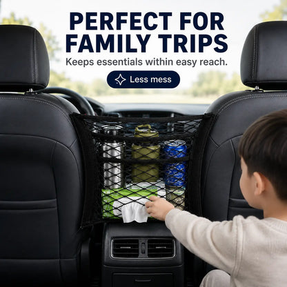 Universal 2 Layer Car Seat Net Storage Mesh Organizer Stretchy Fine Cargo Net Hook Pouch Holder