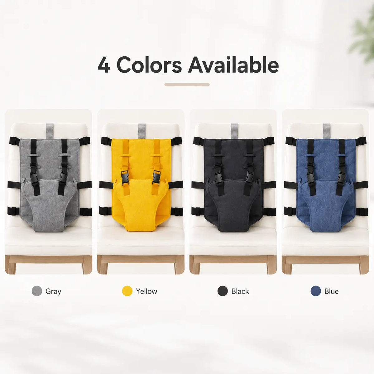 Portable Baby Seat Harness for Dining Chairs, Foldable Toddler Safety Seat with Adjustable Shoulder Straps