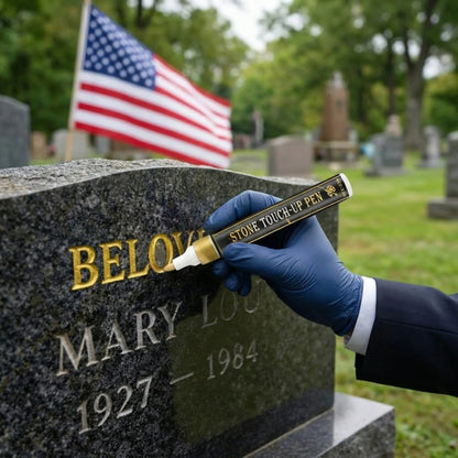 Golden Tombstone Marker Pen for Restoring Faded Grave Inscriptions