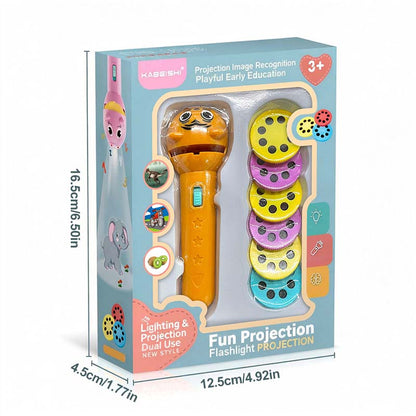 Kids Bedtime Story Projector Flashlight 48 Patterns Educational Toy