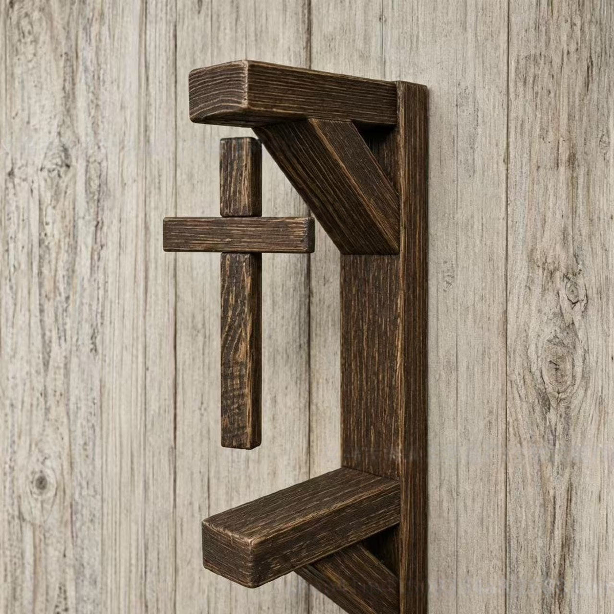 Limited-Time 49% OFF | Rustic Cross Wall Shelf Wooden Floating Shelf for Faith-Inspired Decor