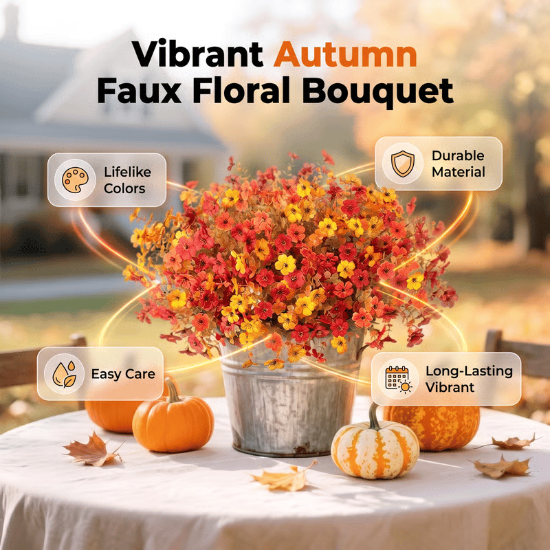 Last Day 50% OFF - UV-Resistant Artificial Daisy Flowers for Fall Decor Halloween