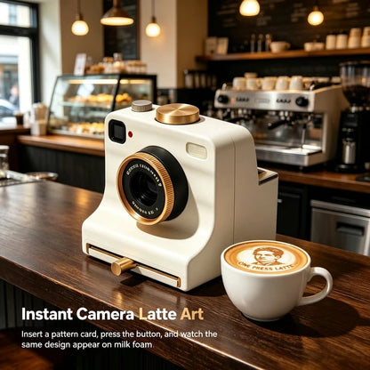 Instant Latte Art Creator | Latte Art with 30 Stencils | One‑Press Coffee Foam Pattern Maker for Home Barista