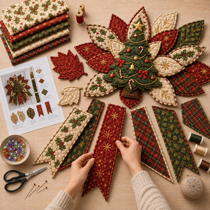 Beginner-Friendly Oversized Christmas Character Quilted Door Hanger Sewing Kit | Complete Kit with All Tools & Step-by-Step Guide Included
