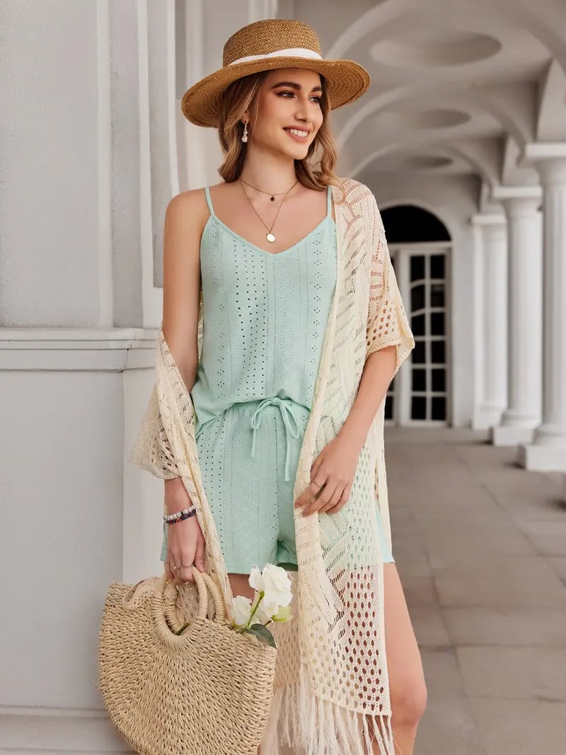 2026 Women's Lightweight Knit Cardigan Perfect for outdoor beach vacations and sun protection