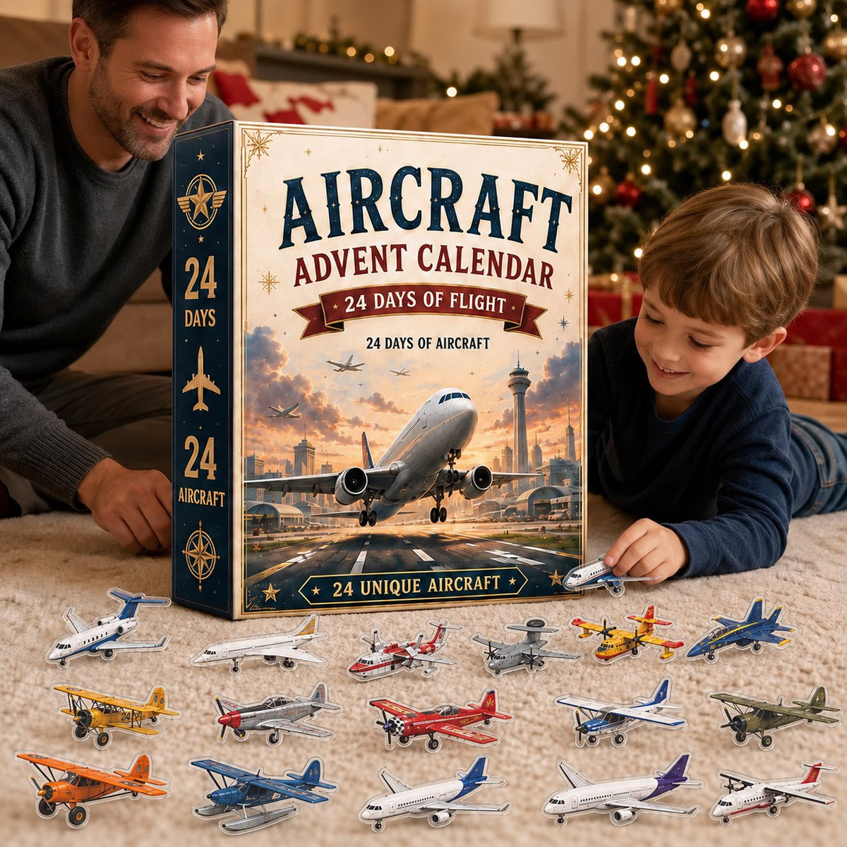 Dernier jour : 49 % de réduction ! Calendrier de l’ Avions 2026 | 24 jours de vol avec 24 avions miniatures, jets et objets de collection uniques
