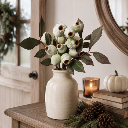 Rustic Artificial Seed Pod Bouquet – 3 Decorative Stems for Cozy Home Decor