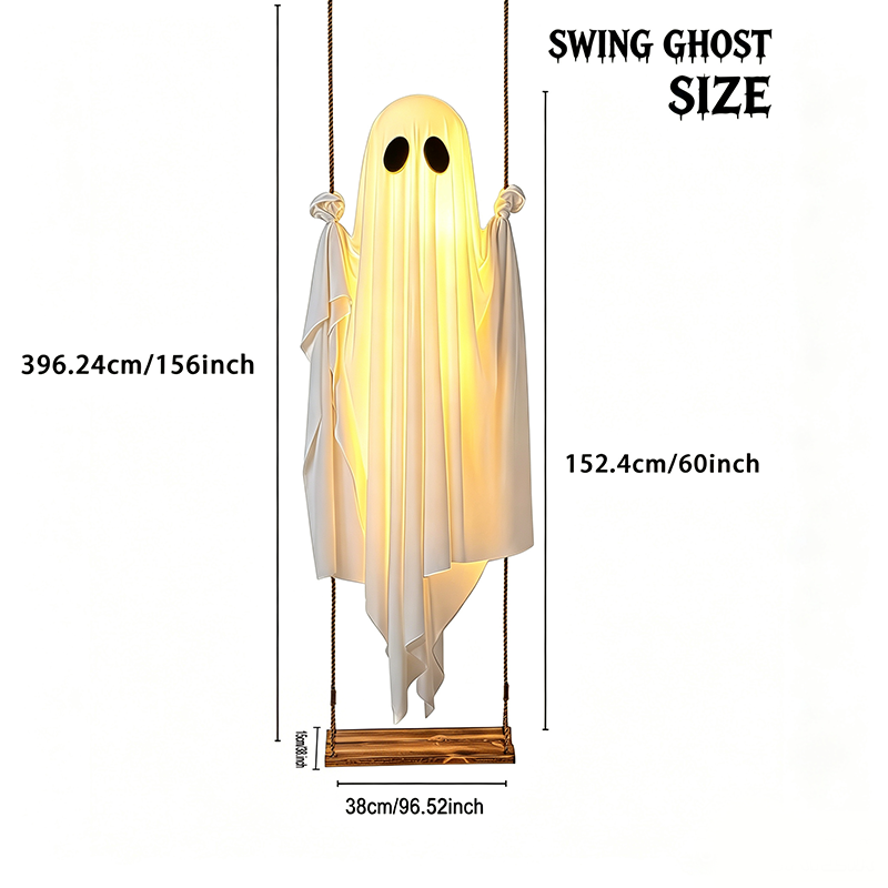 Halloween Decorations Outdoor Pre-Assembled Hanging Swing Ghost