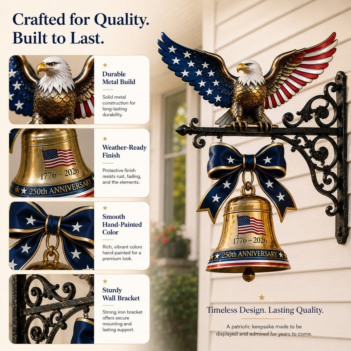 Ring in the Semiquincentennial: 1776-2026 "Spirit of Liberty" Eagle Bell