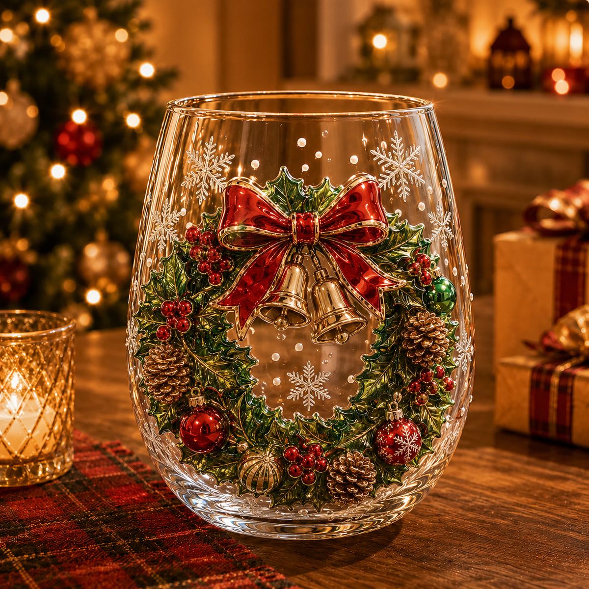 Magical Christmas Glass Cup Collection – Santa, Reindeer, Snowman & Christmas Tree