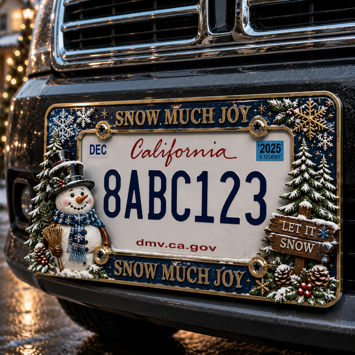 LAST DAY 70% OFF-Christmas License Plate Frame – Festive Style for Every Ride