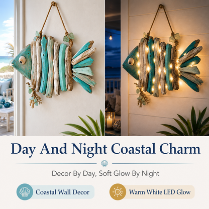 Lighted Coastal Fish Wall Decor – Bring Ocean Charm & Warm Glow to Your Home