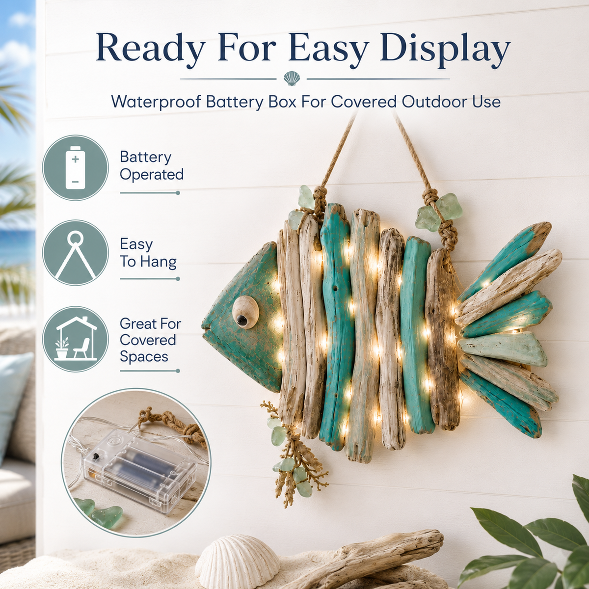 Lighted Coastal Fish Wall Decor – Bring Ocean Charm & Warm Glow to Your Home