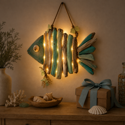 Lighted Coastal Fish Wall Decor – Bring Ocean Charm & Warm Glow to Your Home