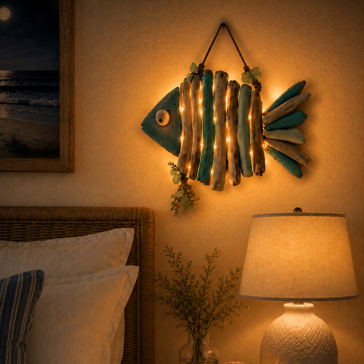 Lighted Coastal Fish Wall Decor – Bring Ocean Charm & Warm Glow to Your Home