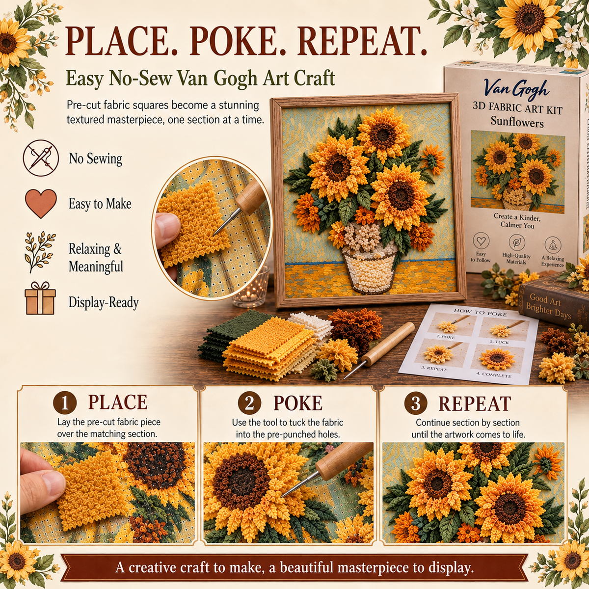 Van Gogh 3D Fabric Poke Art Kit