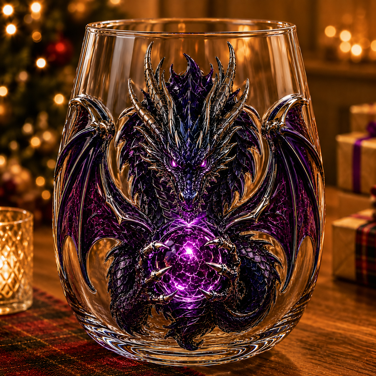 3D Mythic Dragon Glass Art Cup | Luxury Raised Fantasy Glassware for Whiskey, Home Bar Décor & Legendary Gifts
