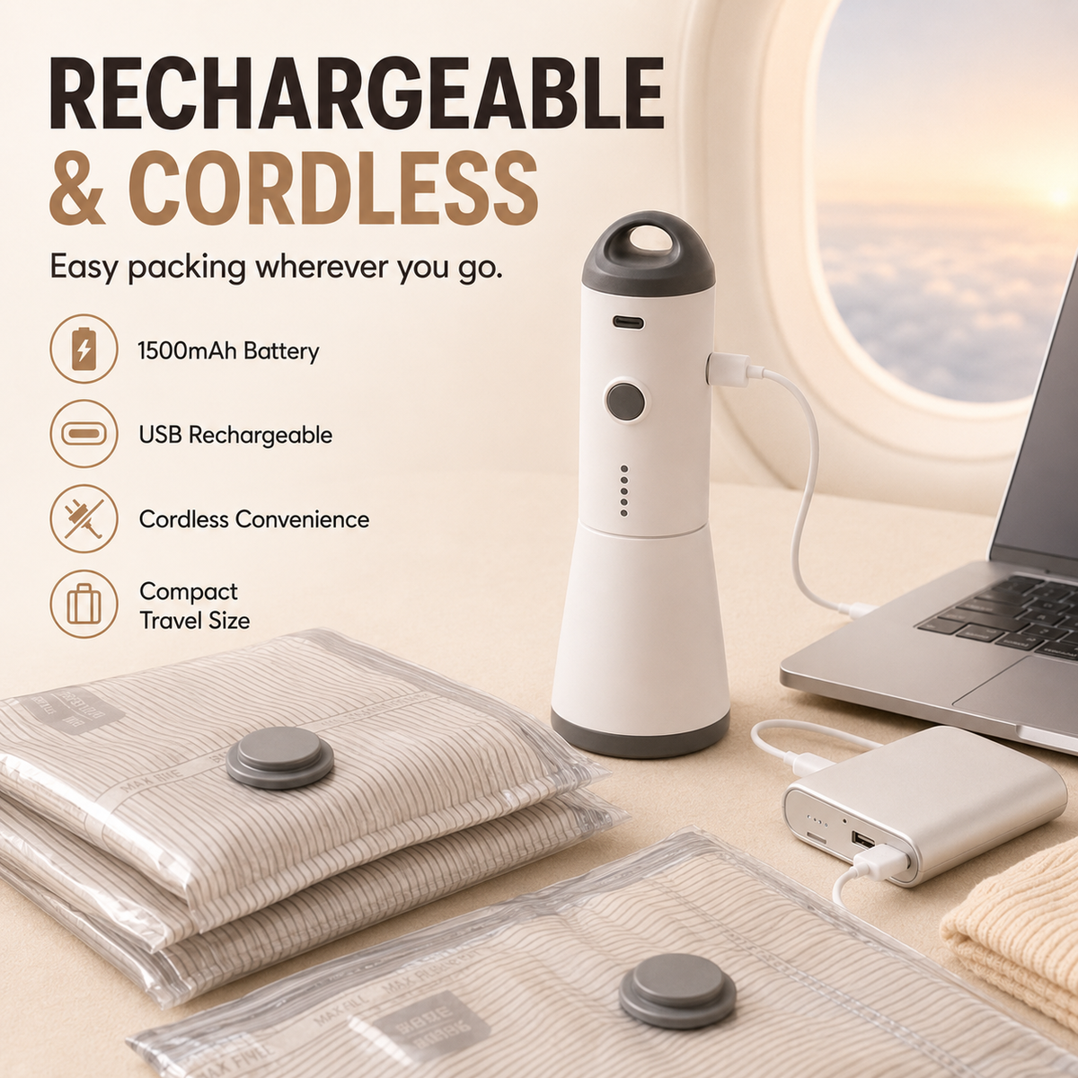 Compression Storage Vacuum Pump PRO Travel Set