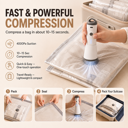 Compression Storage Vacuum Pump PRO Travel Set