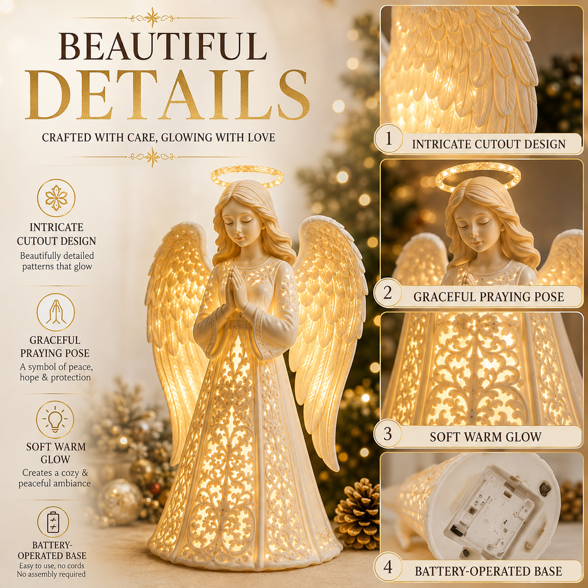 Angel Guardian Christmas Light – Warm Holiday Glow
