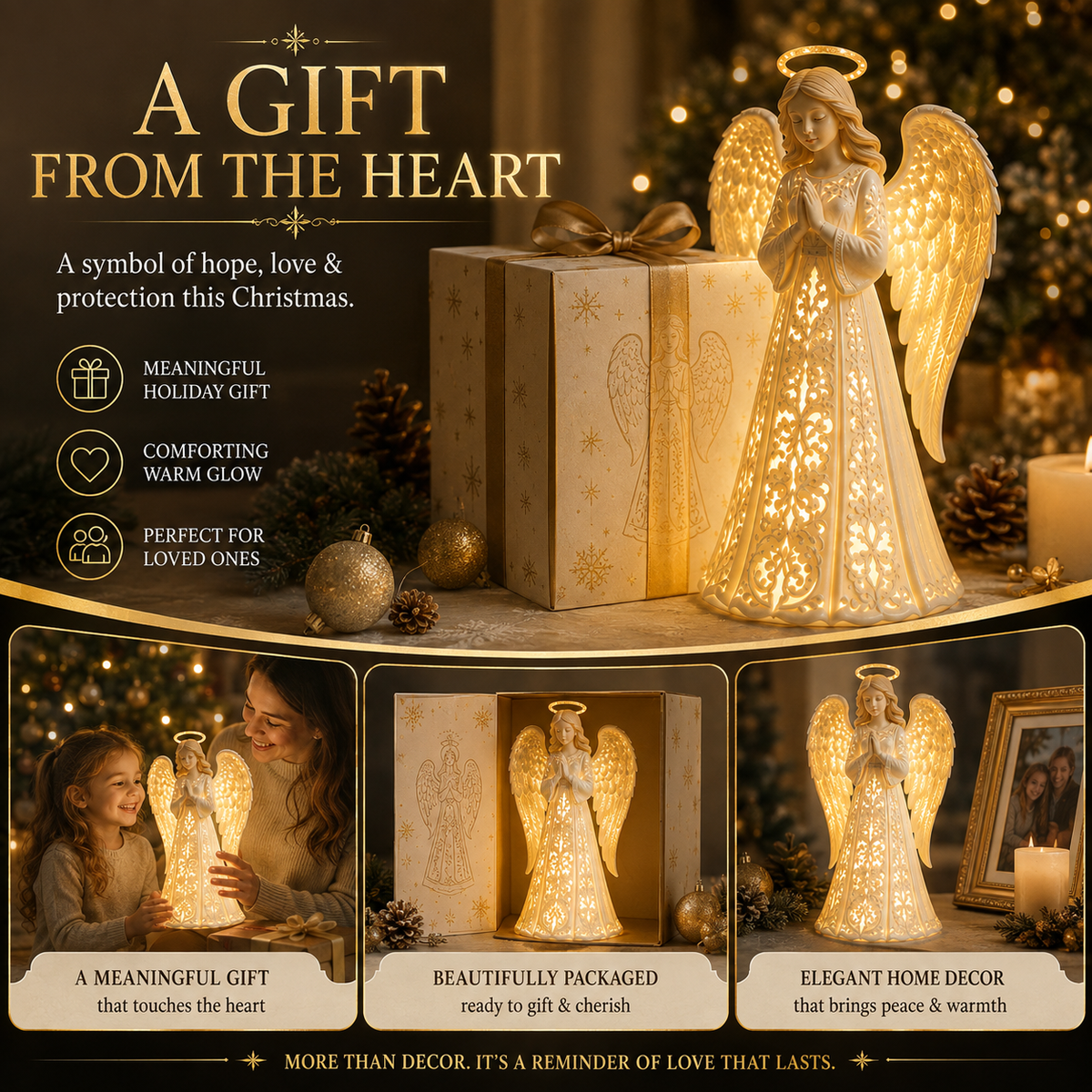 Angel Guardian Christmas Light – Warm Holiday Glow