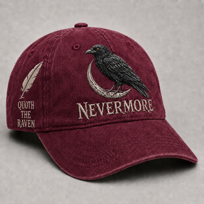 Nevermore Raven Vintage Cap | Gothic Bird Lover Hat